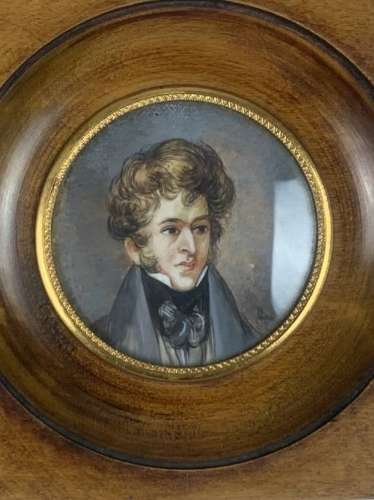 French Signed Miniature Portrait Of Franz Liszt, Hungarian Composer, O
