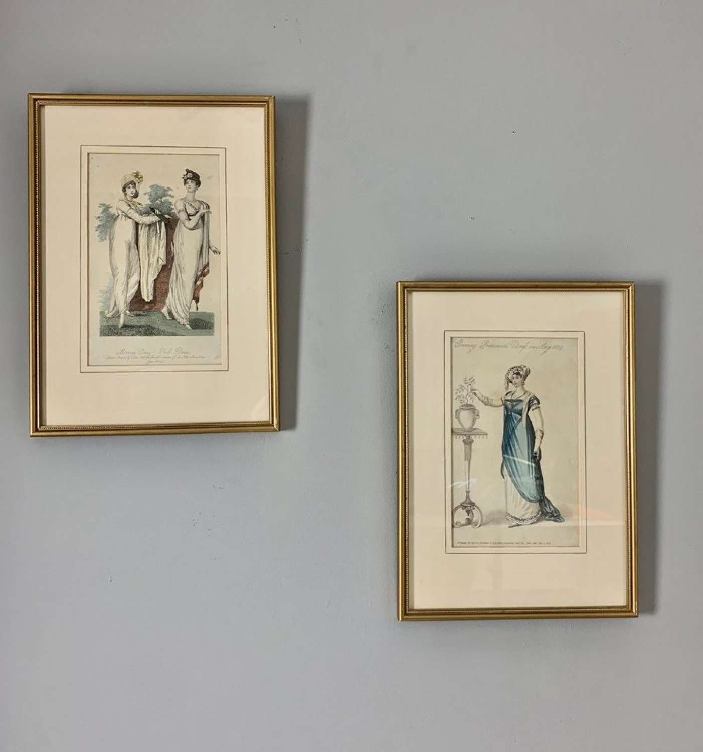 Pair Of Fine Ladies Fashion Prints Dating To 1807 to 1809
