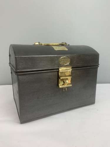 C. Hildred Of Grimsby Metal Deed Box