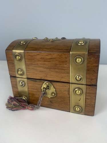 Brass On Laid Rosewood Stationery Box With Fully Fitted Interior
