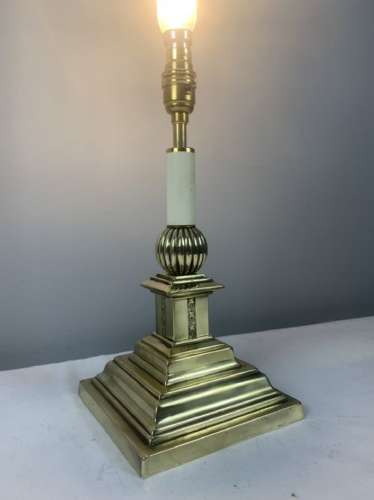 Victorian Brass Table Lamp, Rewired And Pat Tested