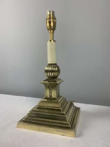 Victorian Brass Table Lamp, Rewired And Pat Tested