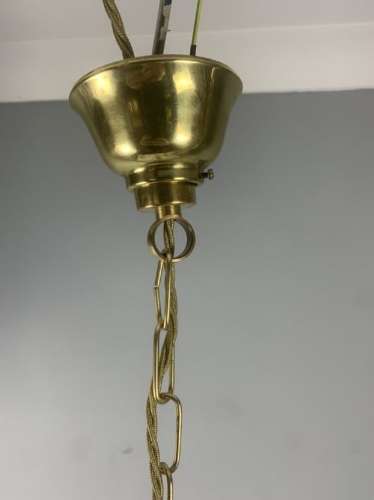 Pair Of French Polished Brass Twin Light Convex Lanterns, Rewired
