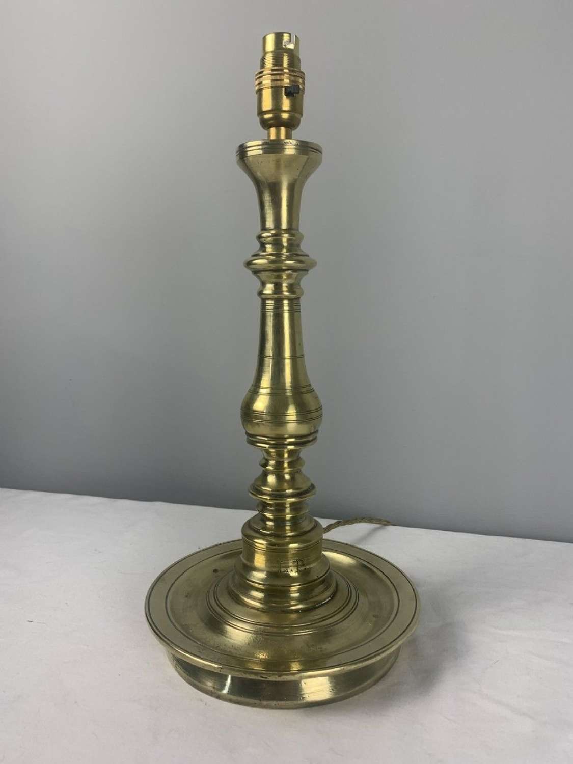 Heavy 19th Century English Brass Church Altar Table Lamp, Rewired And