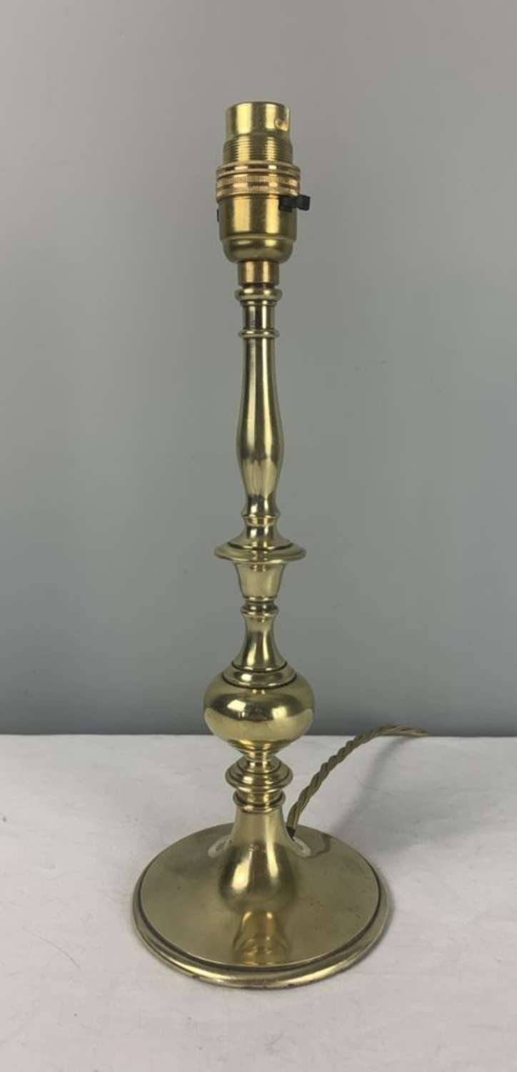 Edwardian Brass Table Lamp, Rewired And Pat Tested