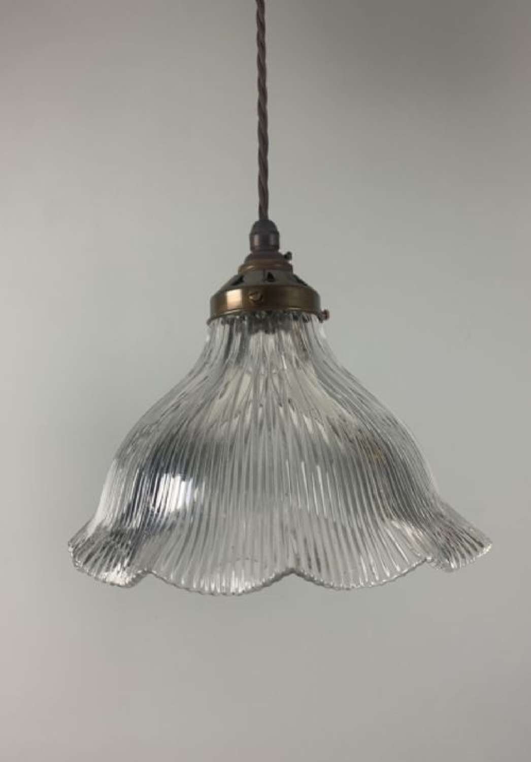 Holophane Pendant Ceiling Light, Original Shade, Rewired