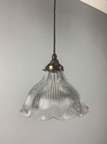 Holophane Pendant Ceiling Light, Original Shade, Rewired