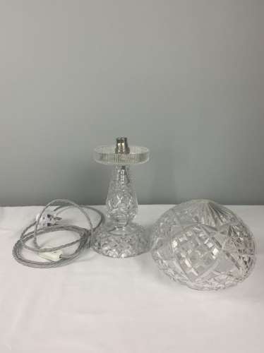 Cut Glass Mushroom Table Lamp, Rewired And Pat Tested