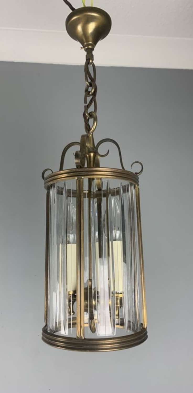 French Bronzed Brass Twin Light Lantern, Rewired
