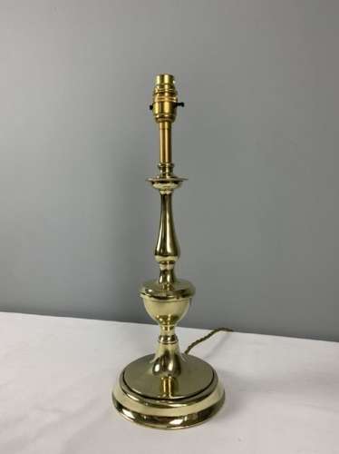 Turned Brass Table Lamp, Rewired And Pat Tested