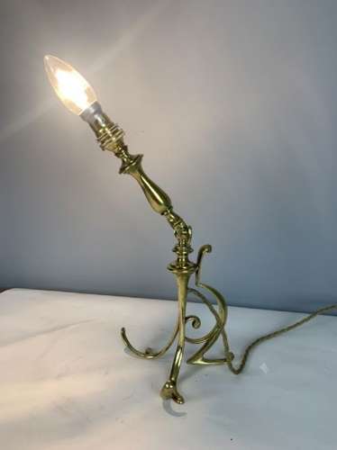 Adjustable Benson Style Brass Table Lamp, Rewired And Pat Tested