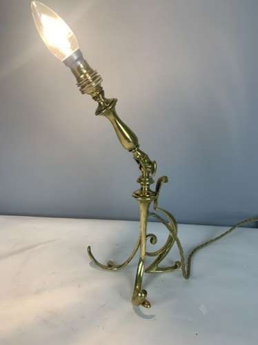 Adjustable Benson Style Brass Table Lamp, Rewired And Pat Tested