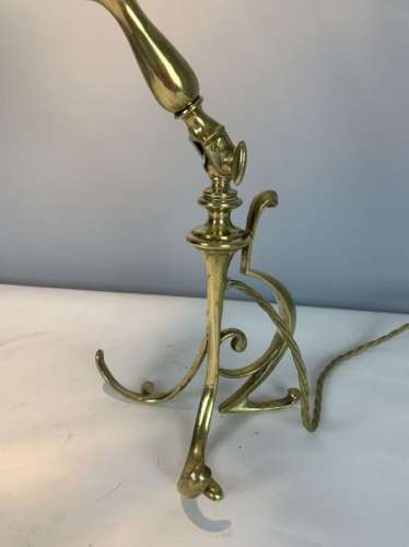 Adjustable Benson Style Brass Table Lamp, Rewired And Pat Tested
