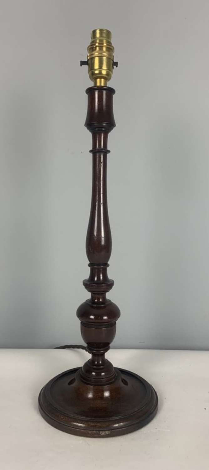 Mahogany Table Lamp, Rewired And Pat Tested