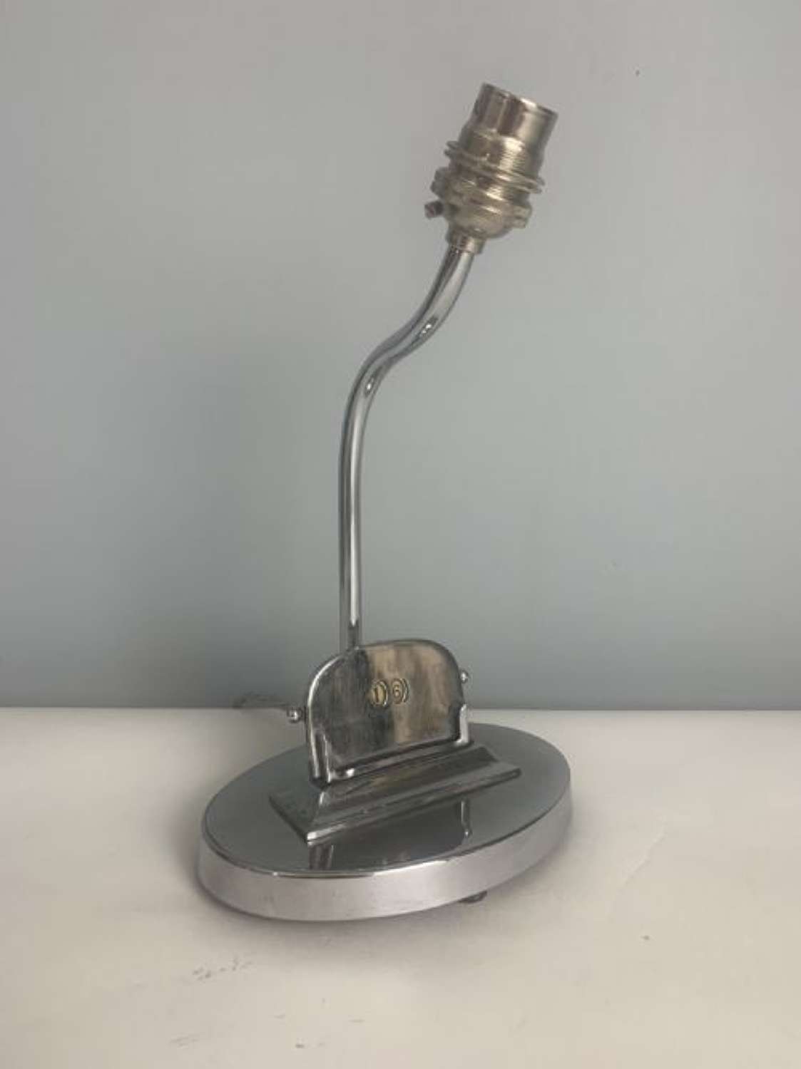 Art Deco Chrome Calendar Table Lamp, Rewired And Pat Tested
