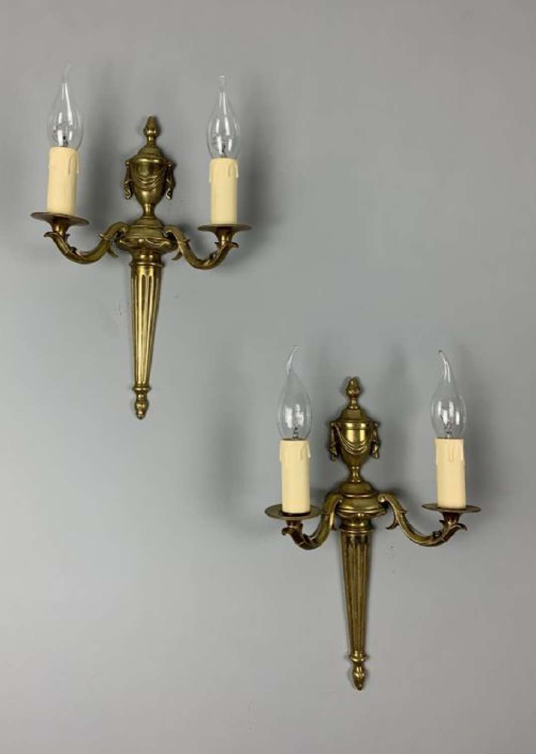 Pair Of 1920s French Antique Wall Lights, Rewired