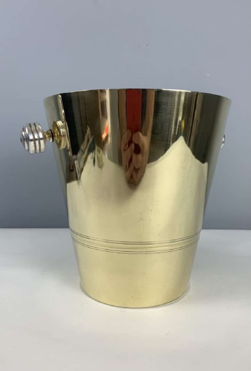 French Art Deco Brass And Silver Plated Ice Champagne Bucket