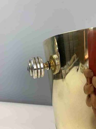 French Art Deco Brass And Silver Plated Ice Champagne Bucket