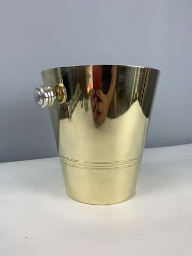 French Art Deco Brass And Silver Plated Ice Champagne Bucket