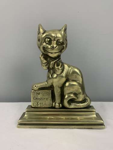 Ye Cheshire Cat Brass Doorstop Door Stop Door Porter