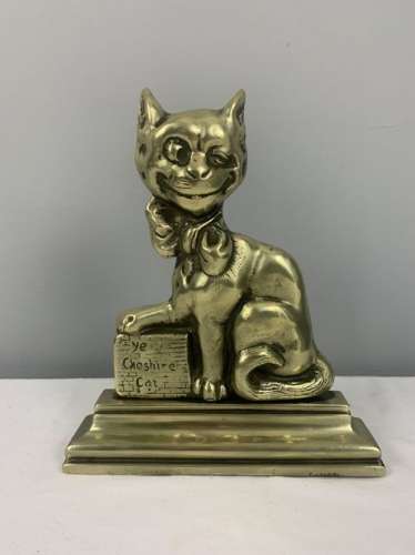Ye Cheshire Cat Brass Doorstop Door Stop Door Porter