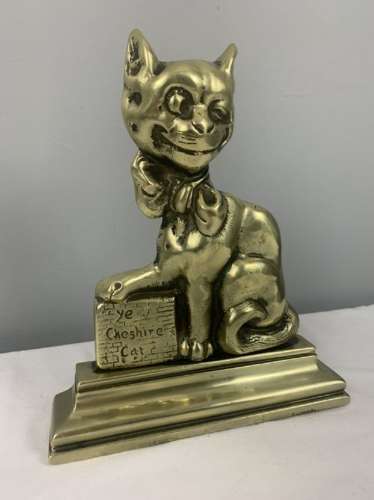 Ye Cheshire Cat Brass Doorstop Door Stop Door Porter