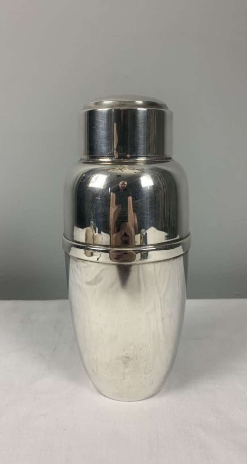 Art Deco 2 Piece Silver Plated Cocktail Shaker