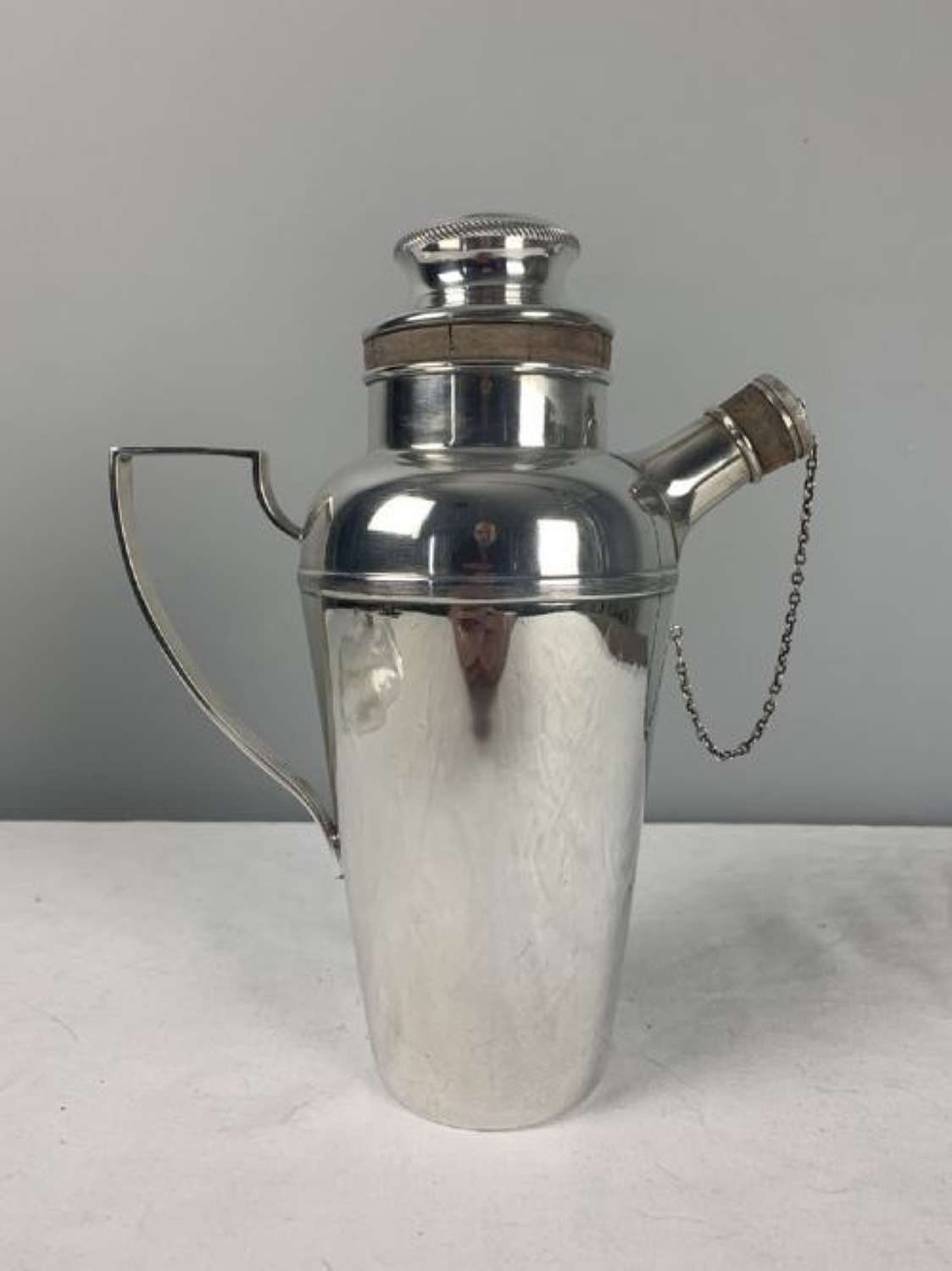 James Dixon Art Deco 1 1/2 Pint Silver Plated Cocktail Shaker