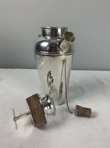 James Dixon Art Deco 1 1/2 Pint Silver Plated Cocktail Shaker