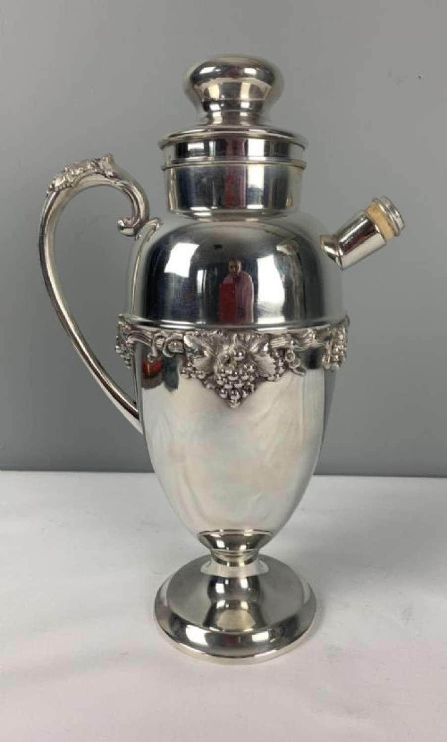Large Art Deco Silver Plated Cocktail Shaker By Bernard Rice & Sons
