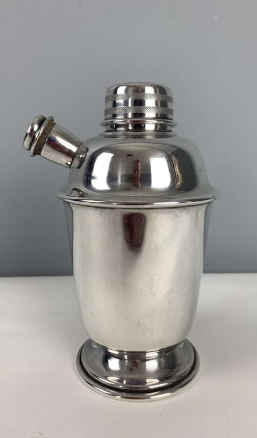 Art Deco Silver Plated Cocktail Shaker With Pouring Spout