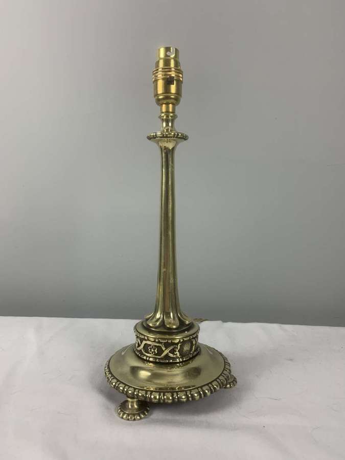 Victorian Brass Table Lamp, Rewired And Pat Tested