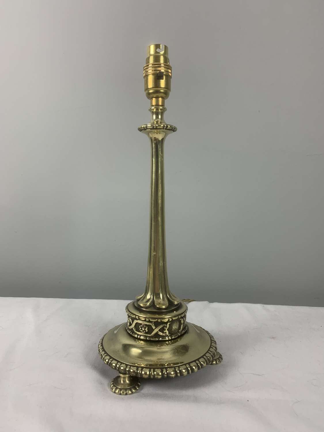 Victorian Brass Table Lamp, Rewired And Pat Tested