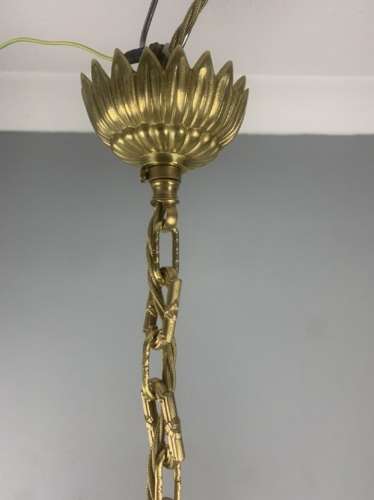Pair Of French Polished Brass Twin Light Convex Lanterns, Rewired