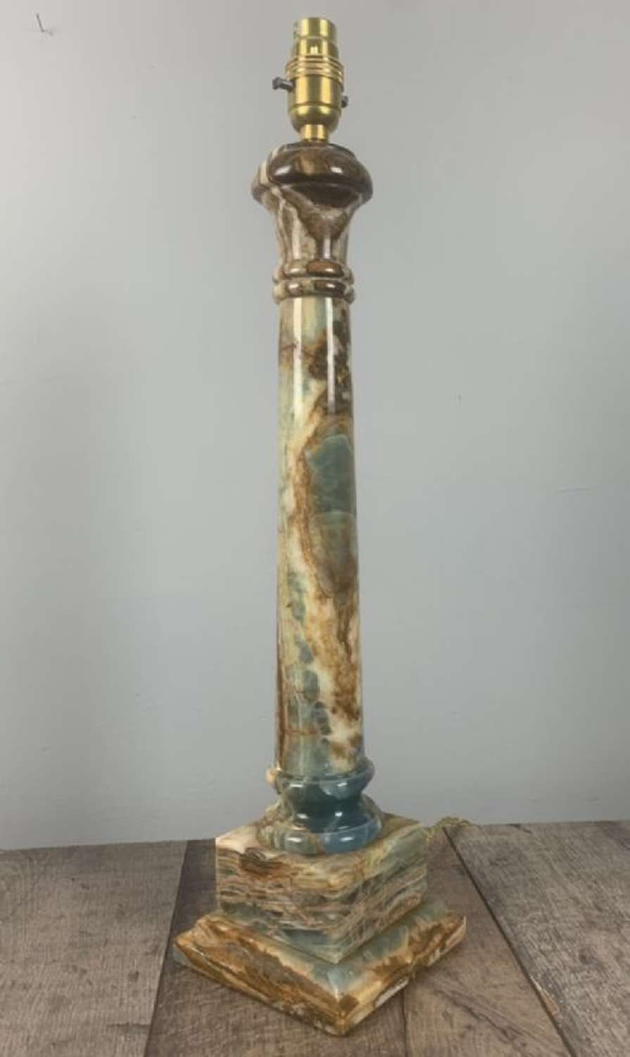 Tall French Marble Table Lamp, Rewired And Pat Tested