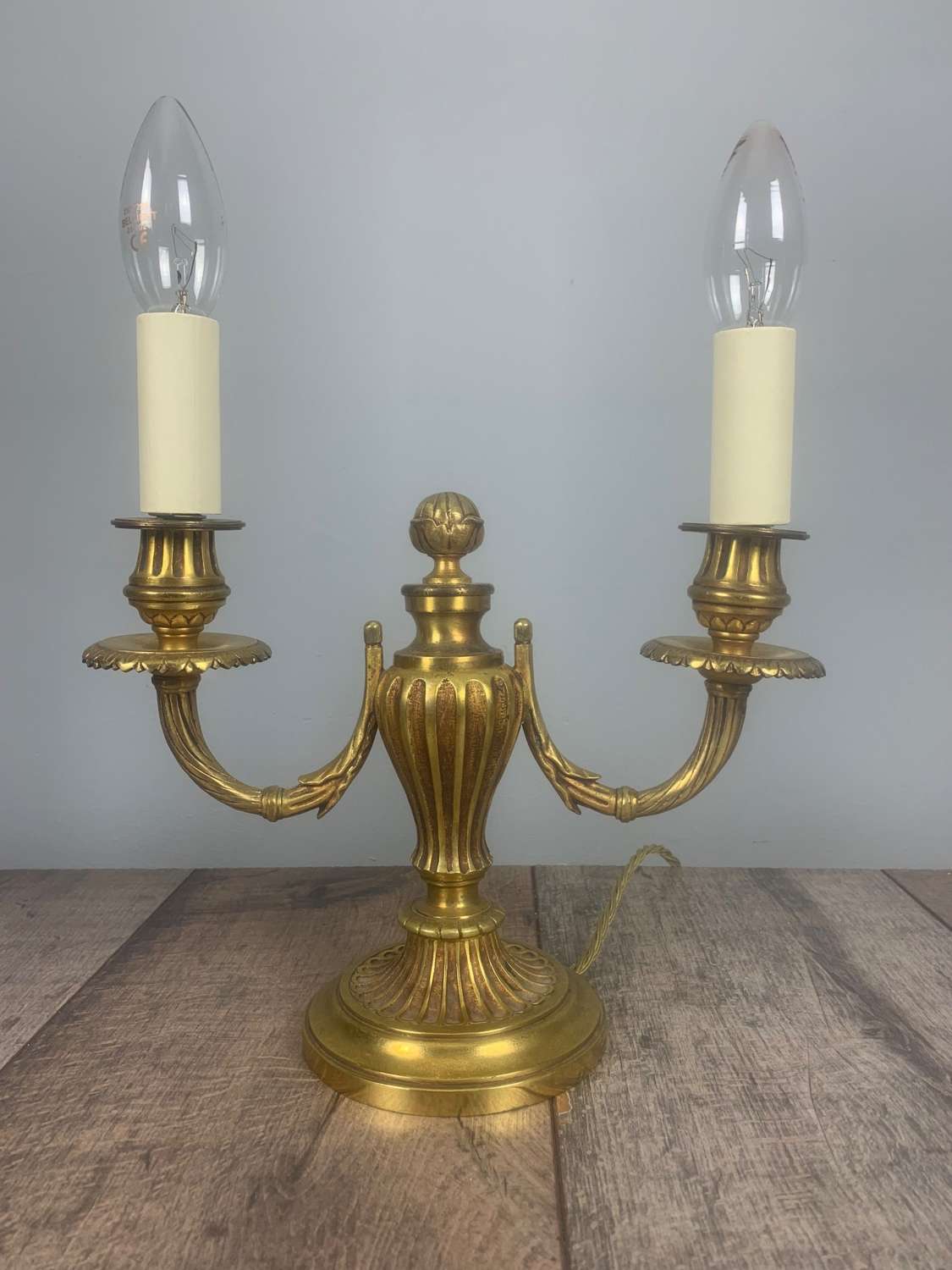 French Bronze Antique Candelabra Table Lamp