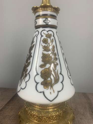 French Antique Table Lamp, Rewired
