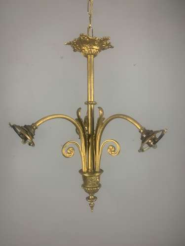 French 19th Century 3 Light Chandelier Ceiling Light