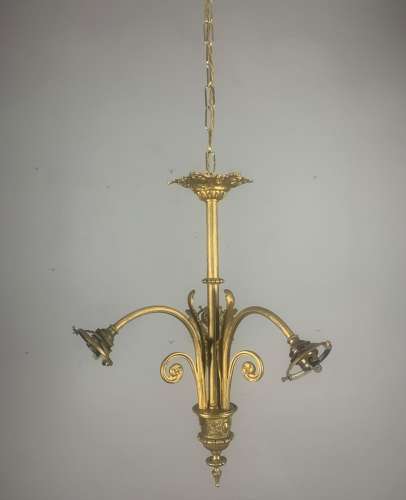 French 19th Century 3 Light Chandelier Ceiling Light