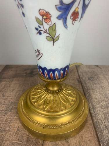 Small Signed French Antique Table Lamp