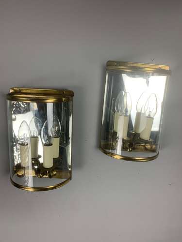 Pair Of French Half Wall Lanterns, Wall Lights