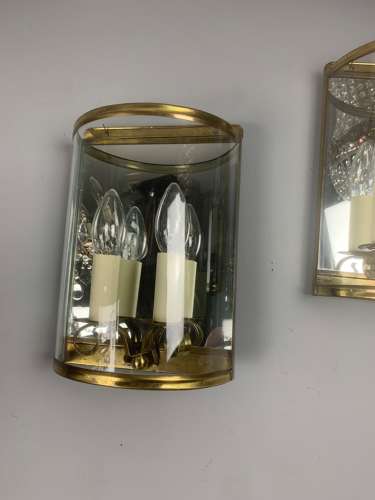 Pair Of French Half Wall Lanterns, Wall Lights
