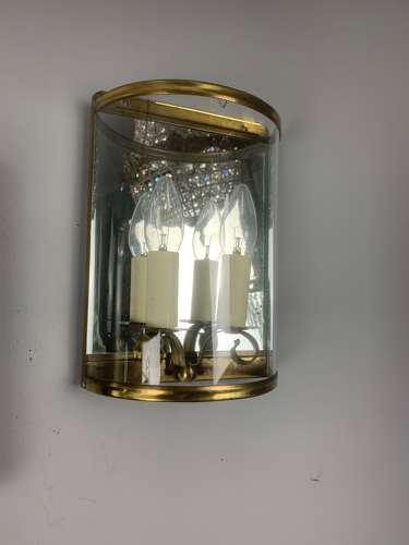 Pair Of French Half Wall Lanterns, Wall Lights