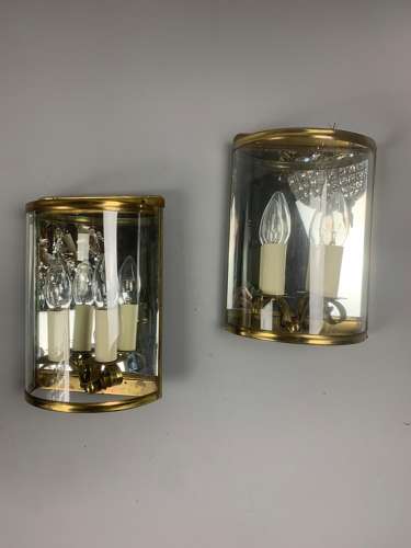 Pair Of French Half Wall Lanterns, Wall Lights