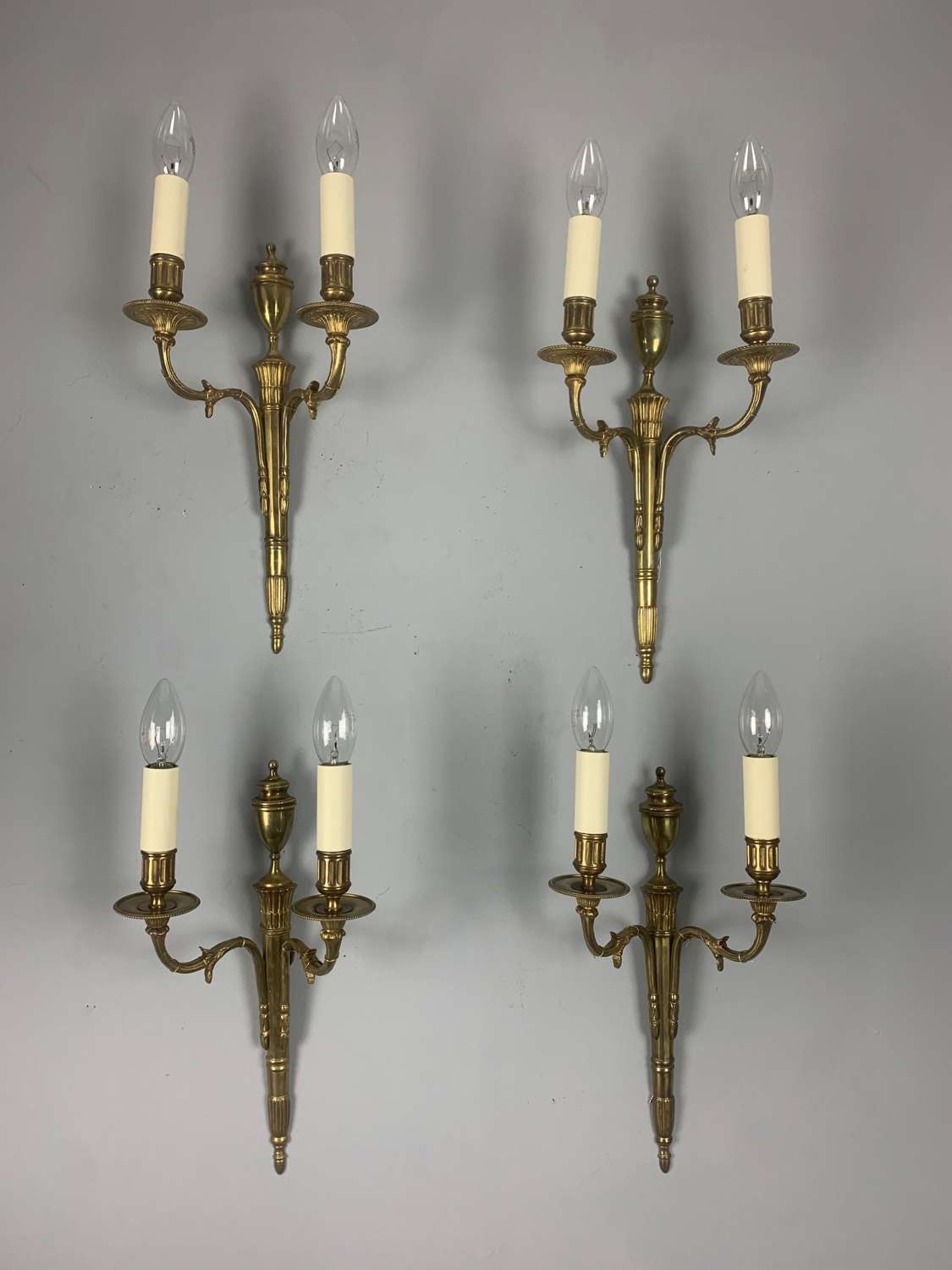 Set Of 4 Classical French Antique Wall Lights