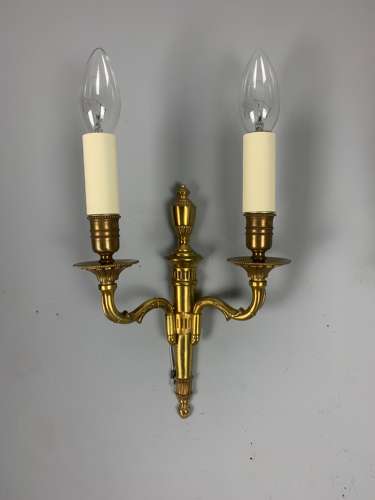 Small Pair Of French Brass Antique Wall Lights