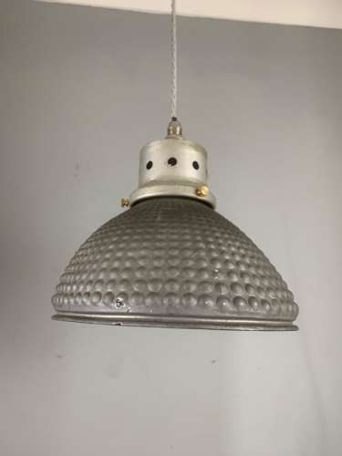 Gecoray 1930s Industrial Mercury Pendant Ceiling Light, Original Shade