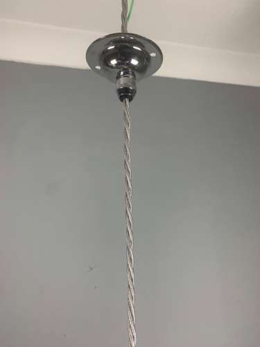 Gecoray 1930s Industrial Mercury Pendant Ceiling Light, Original Shade