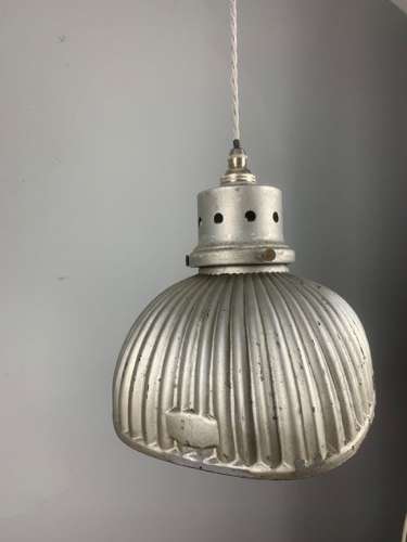 Gecoray 1930s Industrial Mercury Pendant Ceiling Light, Original Shade