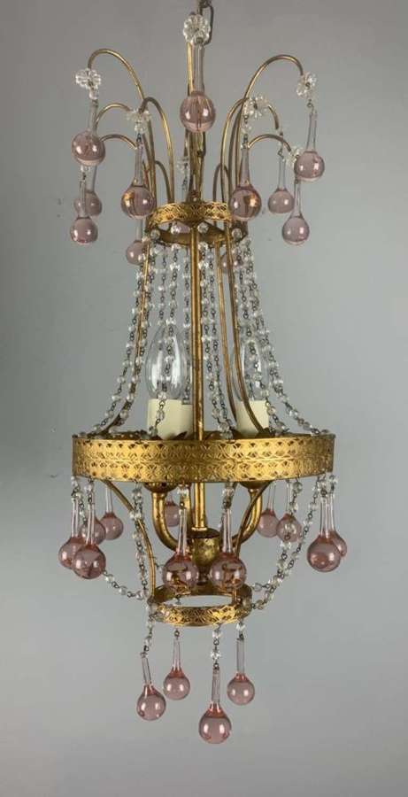 Italian Florentine Antique 3 Light Chandelier
